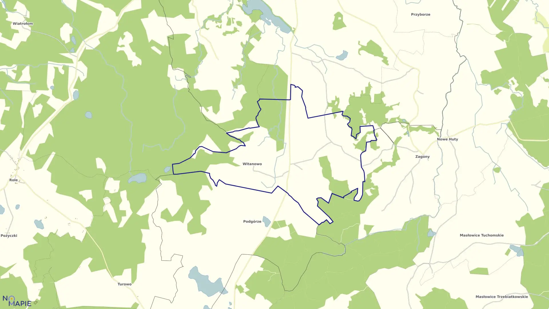 Mapa obrębu Witanowo w gminie Kołczygłowy